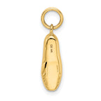 14K Gold 3D Ballet Slipper Pendant with Polished Finish Elegant Charm