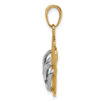 14K Gold and Rhodium Flip-Flop Pendant with White Accents  Solid, Themed Design
