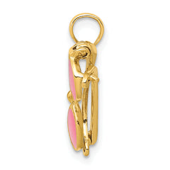 14k 3-D Pink Enameled Moveable Sunglasses Pendant