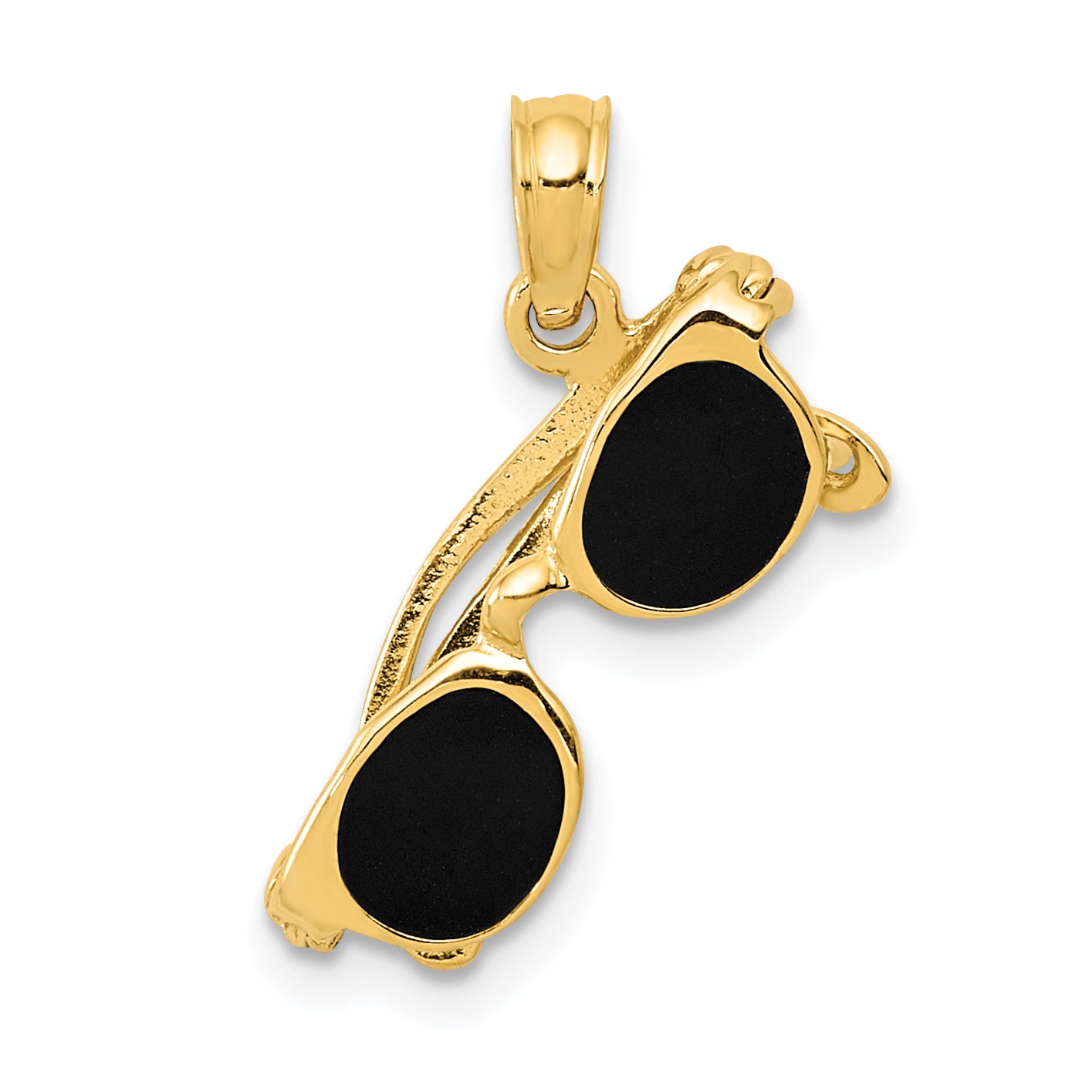 14k 3-D Black Enameled Moveable Sunglasses Pendant Main image