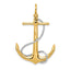 14k Two-tone 3-D Anchor with Entwined Rope Accent Pendant