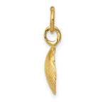 14K Gold Seashell Pendant with Polished Finish and Textured Detail Elegant Charm