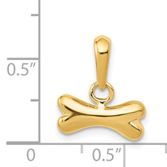 14K Gold 3D Dog Bone Pendant with Polished Finish  Elegant and Gift Ready