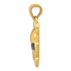 14K Gold Enameled Skull Pendant for Men  Bold and Unique Design