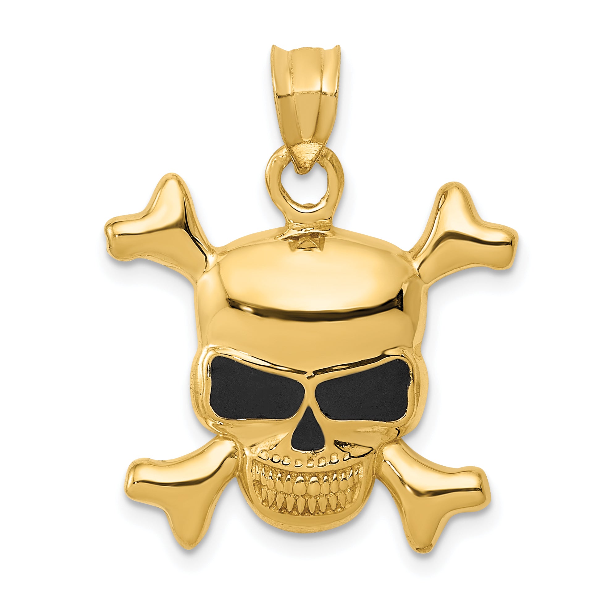 14k Enameled Skull Pendant Main image
