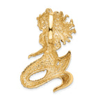 14K Gold Diamond-Cut Mermaid Slide Pendant with Polished & Satin Finish