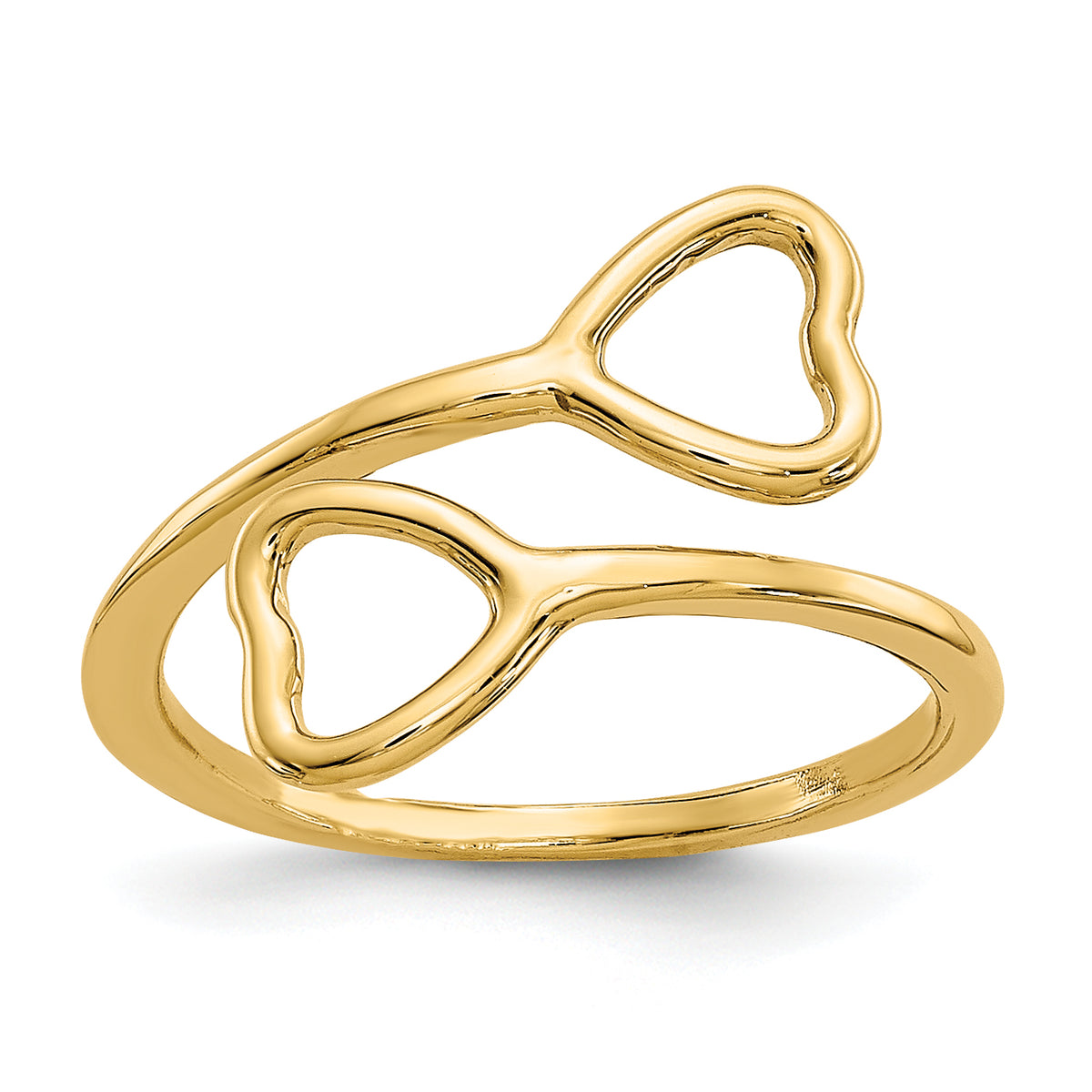 14k Double Heart Toe Ring
