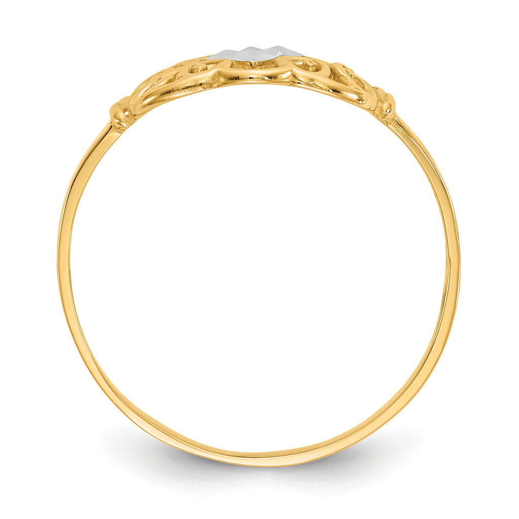 14K WithRhodium Filigree Ring
