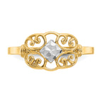 14K WithRhodium Filigree Ring