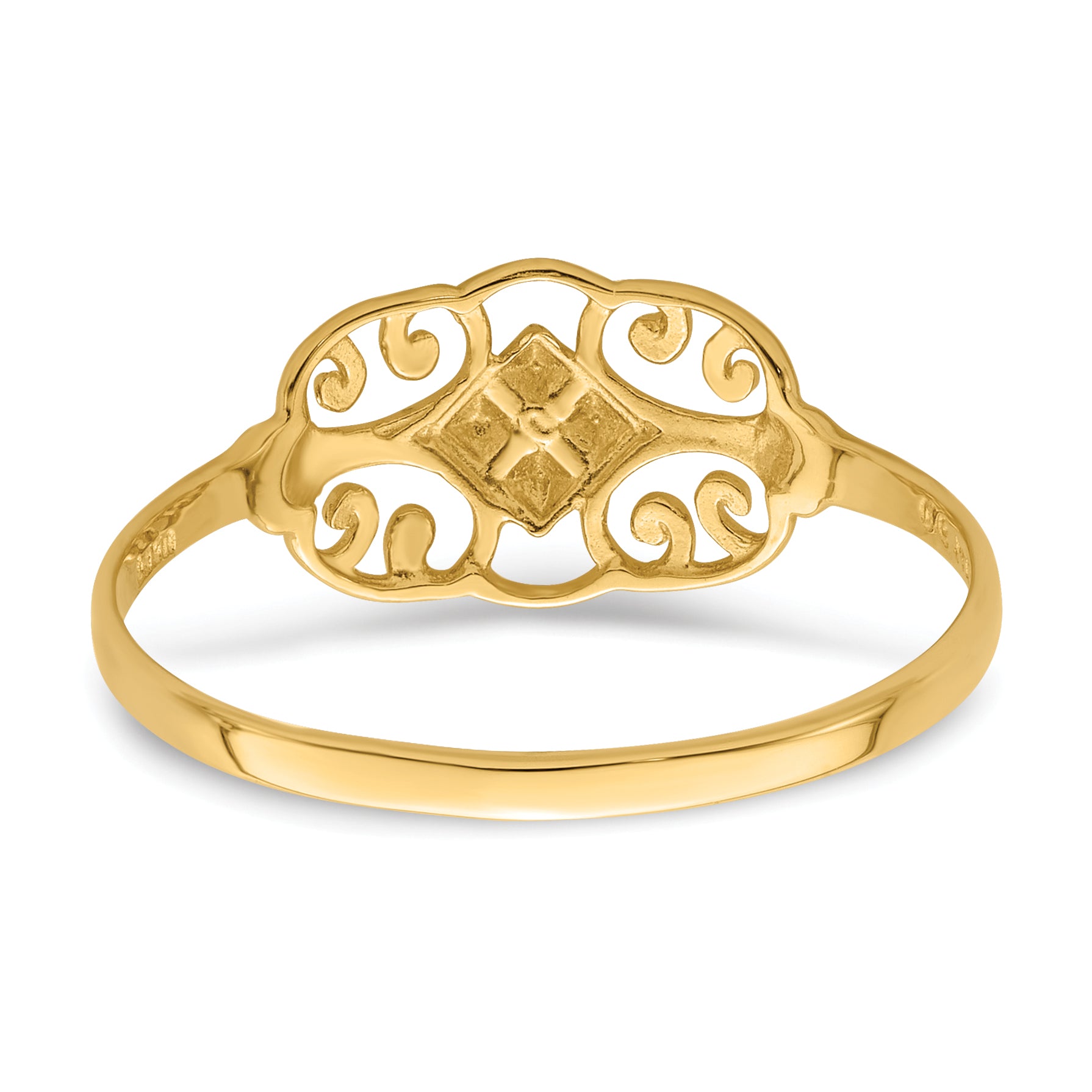 14K WithRhodium Filigree Ring