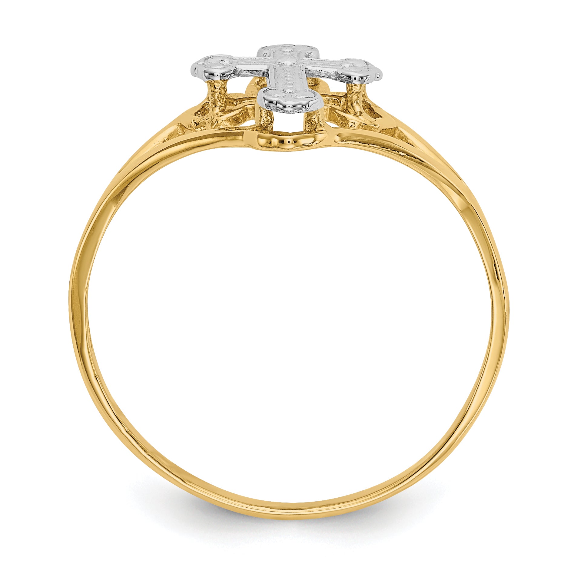14k WithRhodium Cross Ring Secondary image