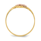 14K Yellow and Rose Gold WithRhodium Dolphin In Heart Ring