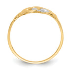 Two Hearts & Leaves Ring in 14K Two-Tone Gold