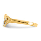 Two Hearts & Leaves Ring in 14K Two-Tone Gold
