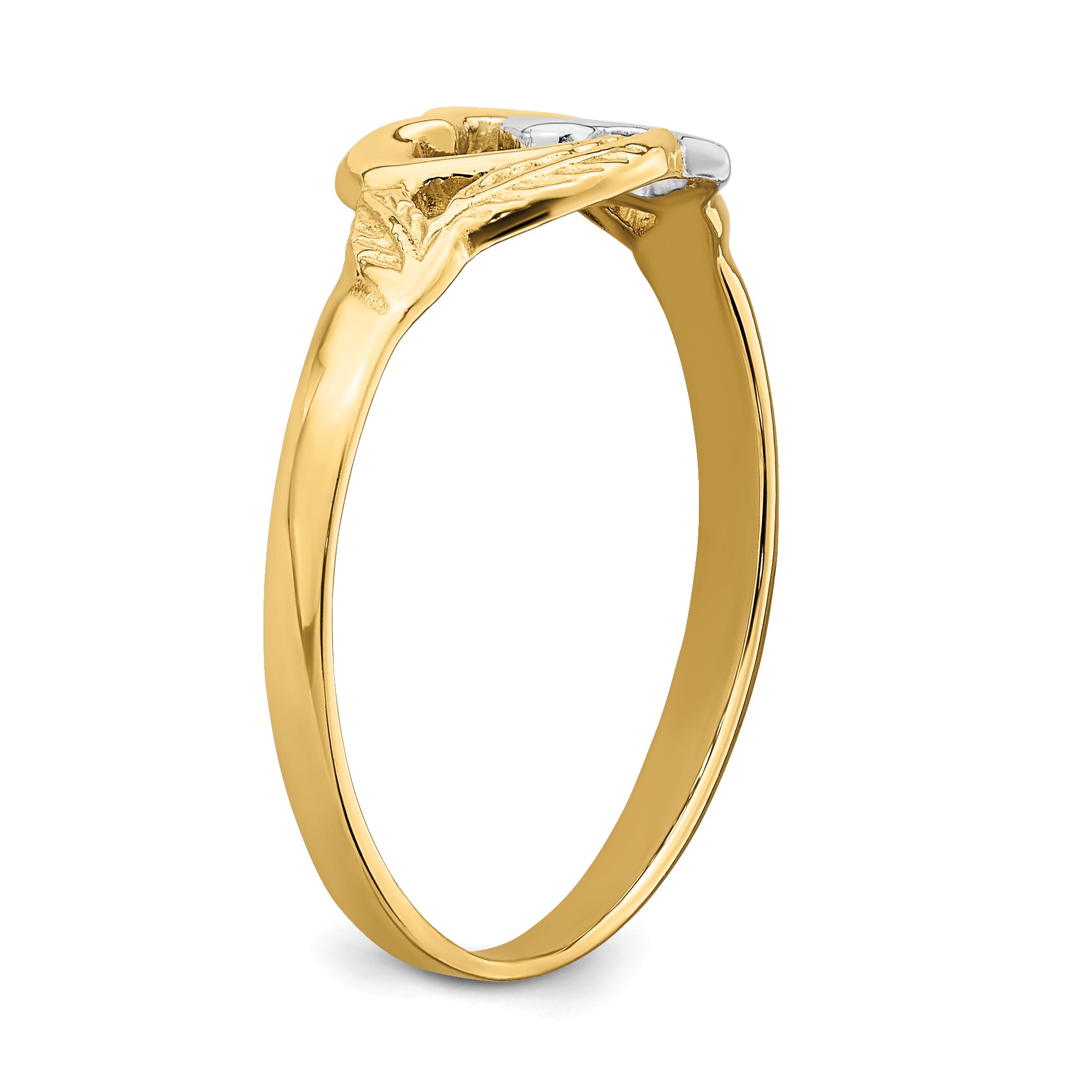 Two Hearts & Leaves Ring in 14K Two-Tone Gold