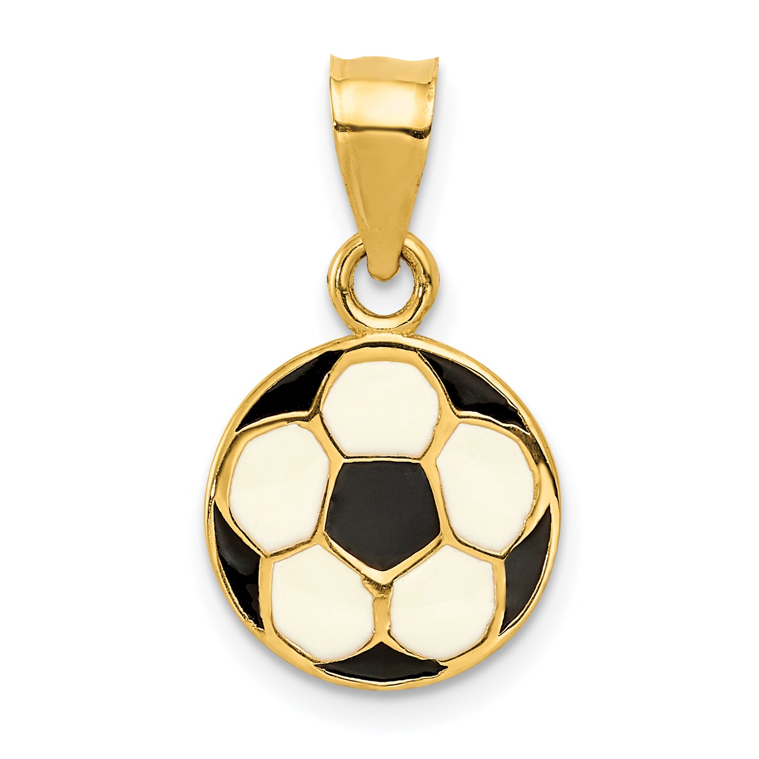 14k Enameled Soccer Ball Pendant Main image