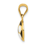 14K Gold Enameled Soccer Ball Pendant with Polished Finish, 19mm