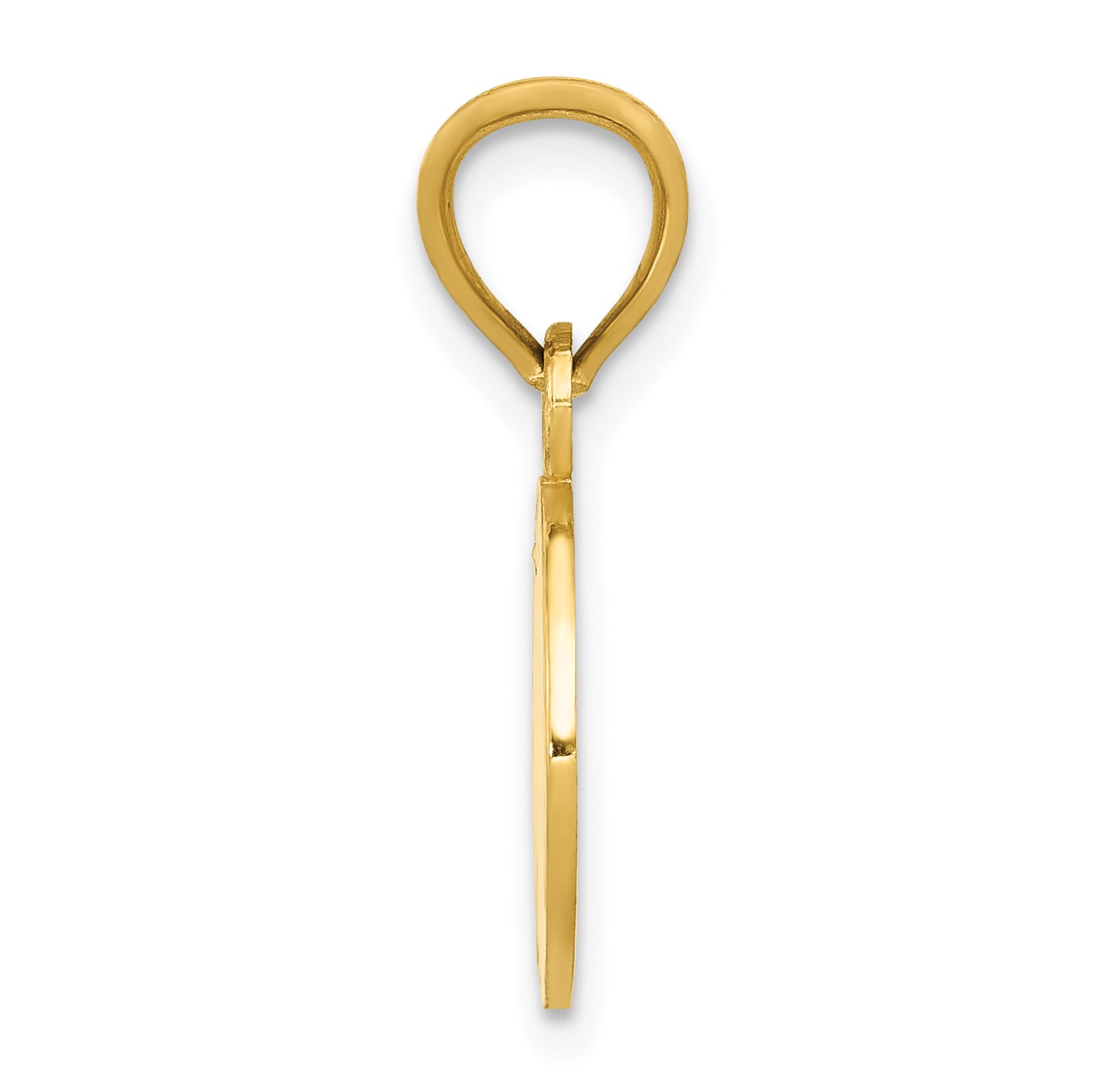 14K Gold Enameled Baseball Pendant with Polished Finish Solid and Casted