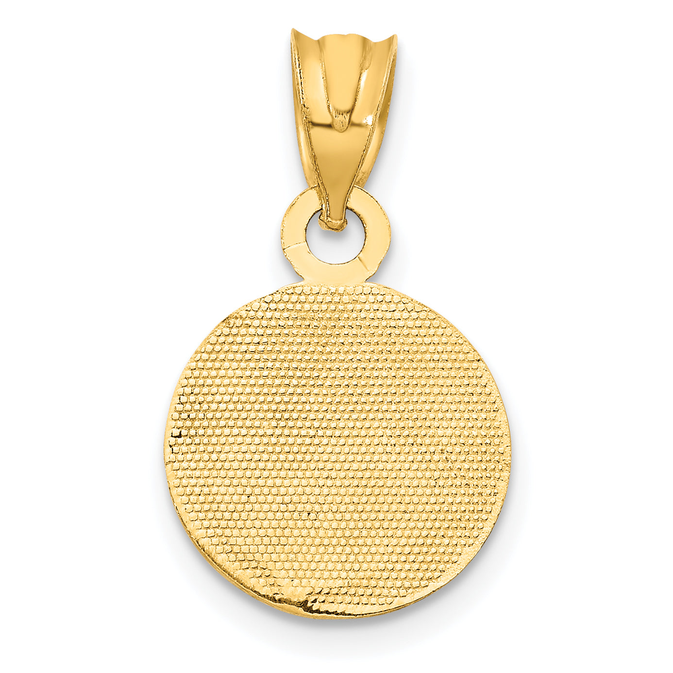 14K Gold Enameled Baseball Pendant with Polished Finish Solid and Casted