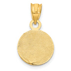 14K Gold Enameled Baseball Pendant with Polished Finish Solid and Casted