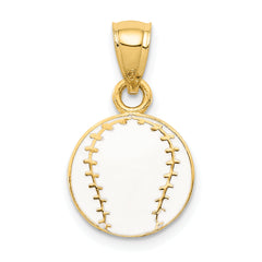 14k Enameled Baseball Pendant