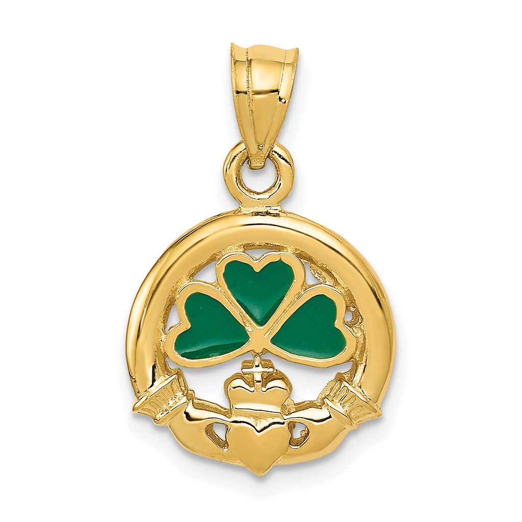 14k Enameled Claddagh Charm