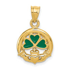 14k Enameled Claddagh Charm