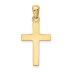 14K Gold Cross Pendant with Rhodium Accent  Solid and Elegant Design
