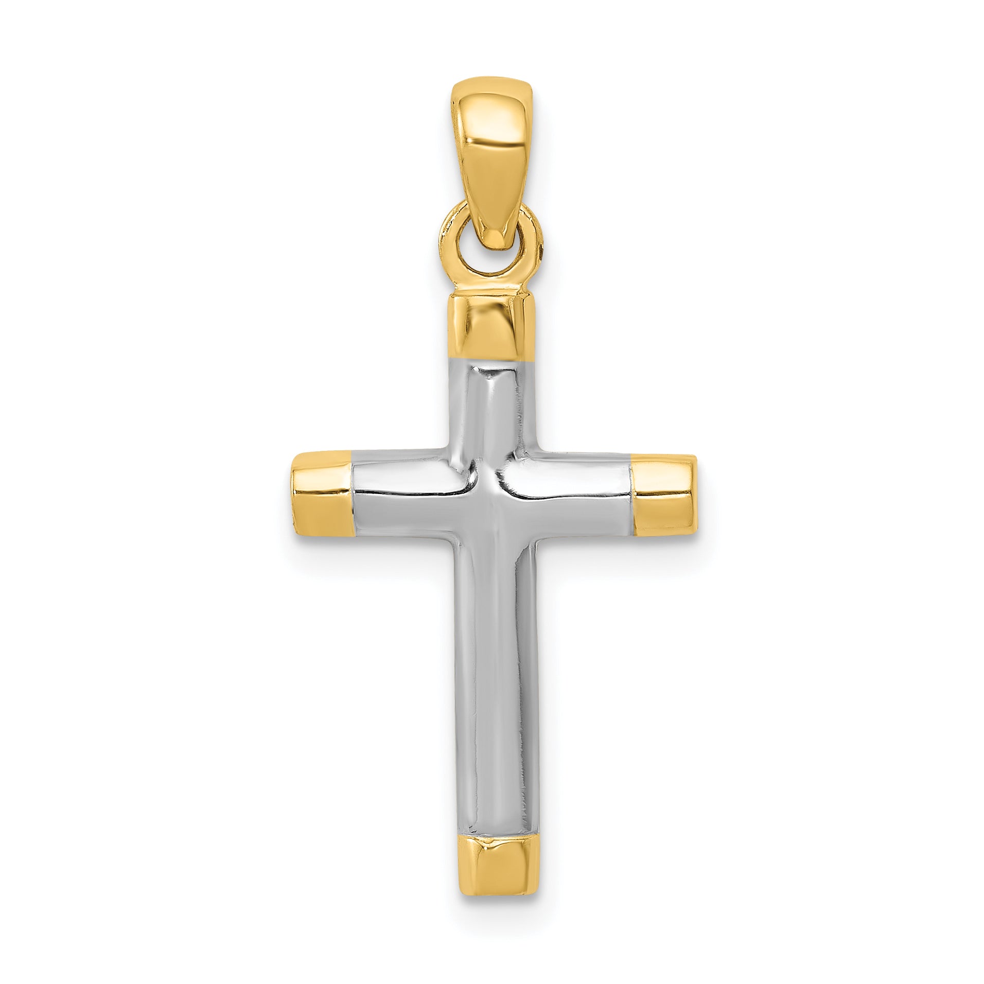 14k w/Rhodium Cross Pendant Main image