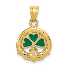 14k Enameled Claddagh Charm