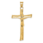 14K Gold Crucifix Pendant  60mm Elegant Themed Design
