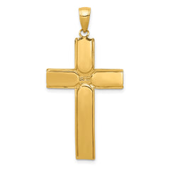 14K Yellow Gold Satin Finish Crucifix Pendant  Elegant Solid Design