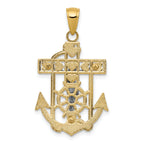 14K Two-Tone Gold MarinerÃÂ¢Ã¢âÂ¬Ã¢âÂ¢s Crucifix Pendant  Solid, Elegant, Casted Design