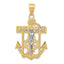 14k Two-tone Mariner's Crucifix Pendant
