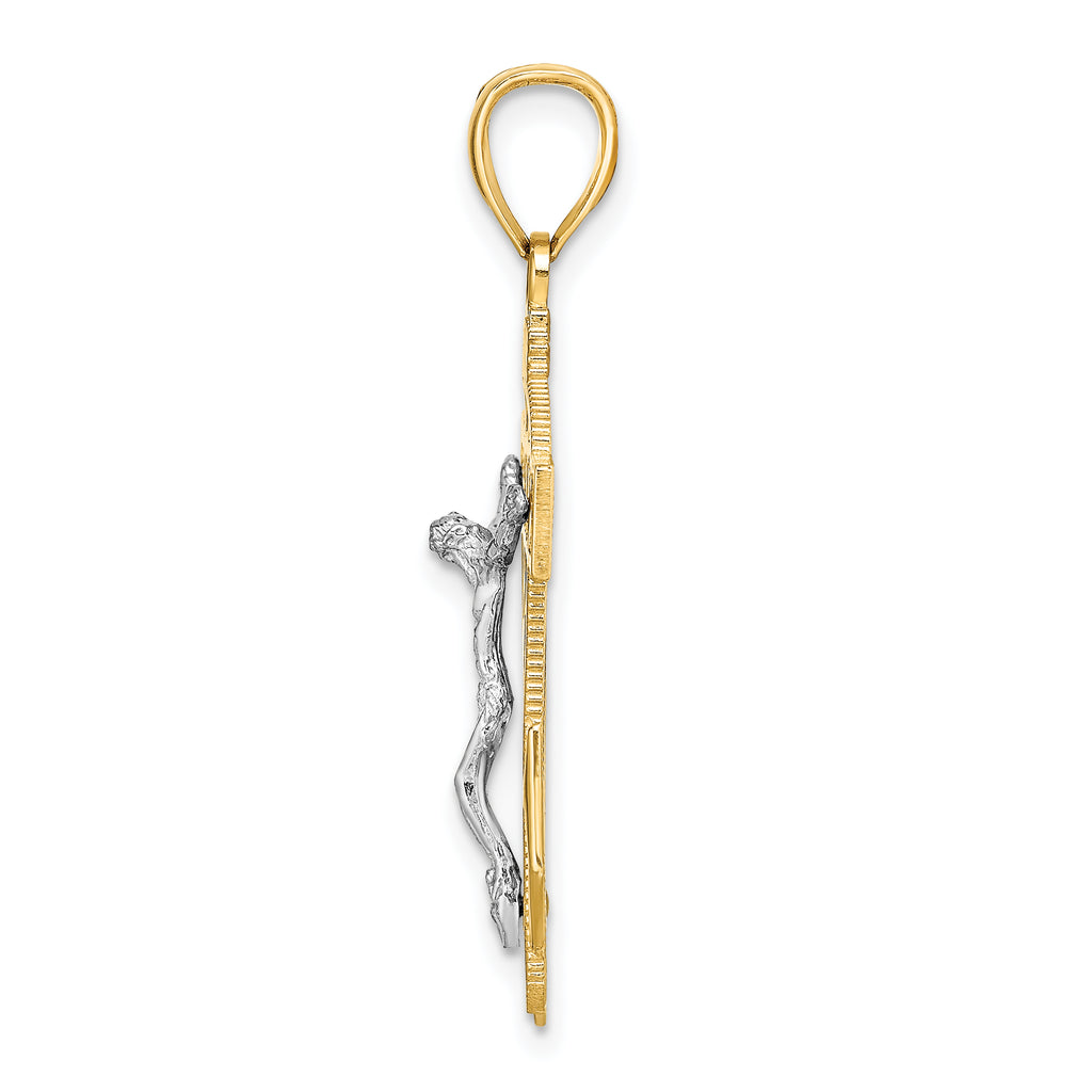 14K Two-Tone Gold MarinerÃÂ¢Ã¢âÂ¬Ã¢âÂ¢s Crucifix Pendant  Solid, Casted Design
