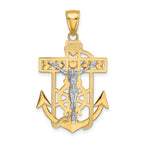 14k Two-tone Mariner's Crucifix Pendant