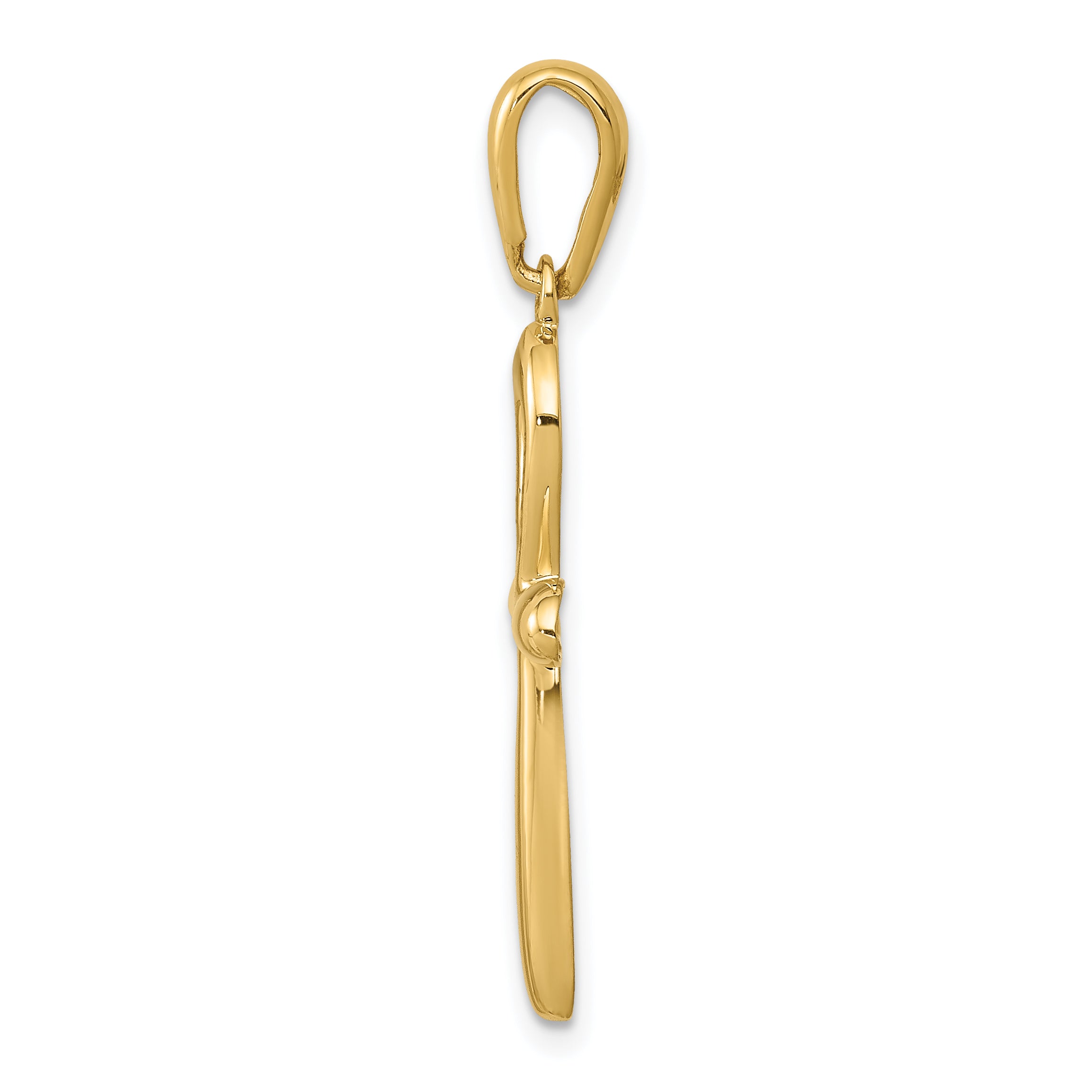 14K Gold Ankh Cross Pendant with Polished Finish, Solid Design Secondary image