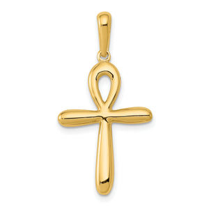 Ankh Cross Pendant in 14K Yellow Gold, 32mm - Sophia Jewelers
