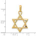 14K Gold Star of David Pendant with Open Back Design  Elegant Craftsmanship