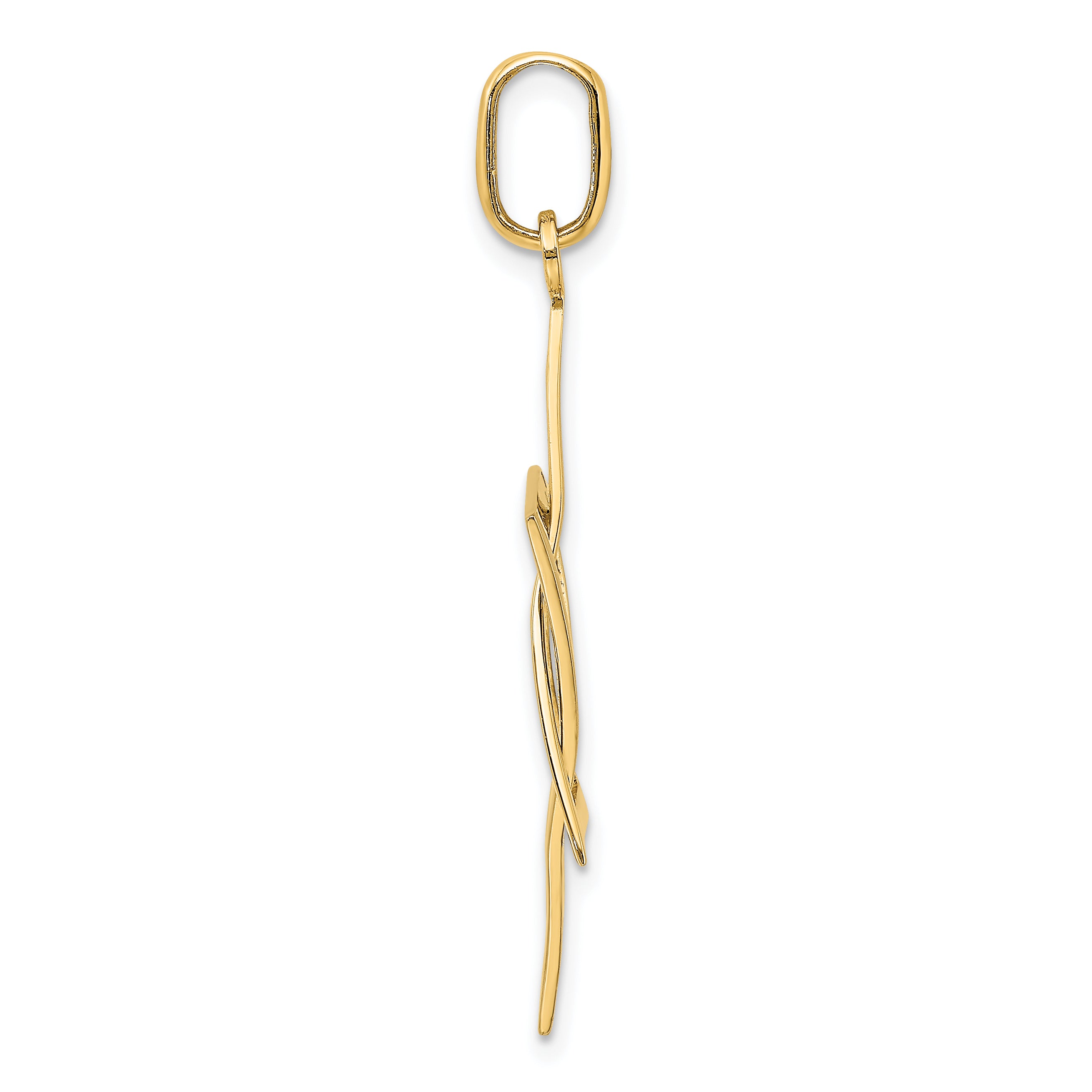 14K W/ Rhodium Elongated Jewish Star Of David Charm Secondary image