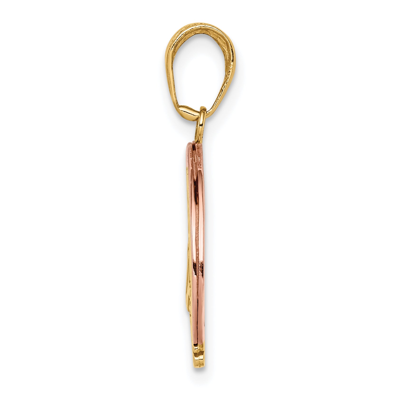 14K Two-Tone Gold Rainbow Charm with White Rhodium Follow Your Dreams Design Secondary image