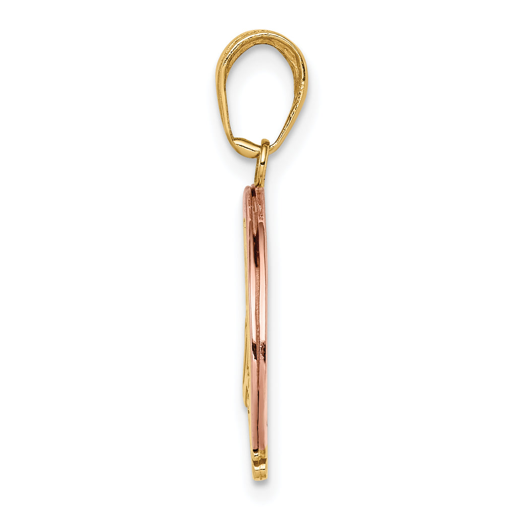 14K Two-Tone Gold Rainbow Charm with White Rhodium Follow Your Dreams Design