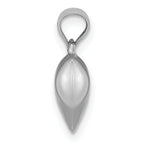 14K White Gold 3D Puffed Heart Pendant with Polished Finish