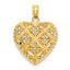14K Polished 3-D Puffed Heart Pendant