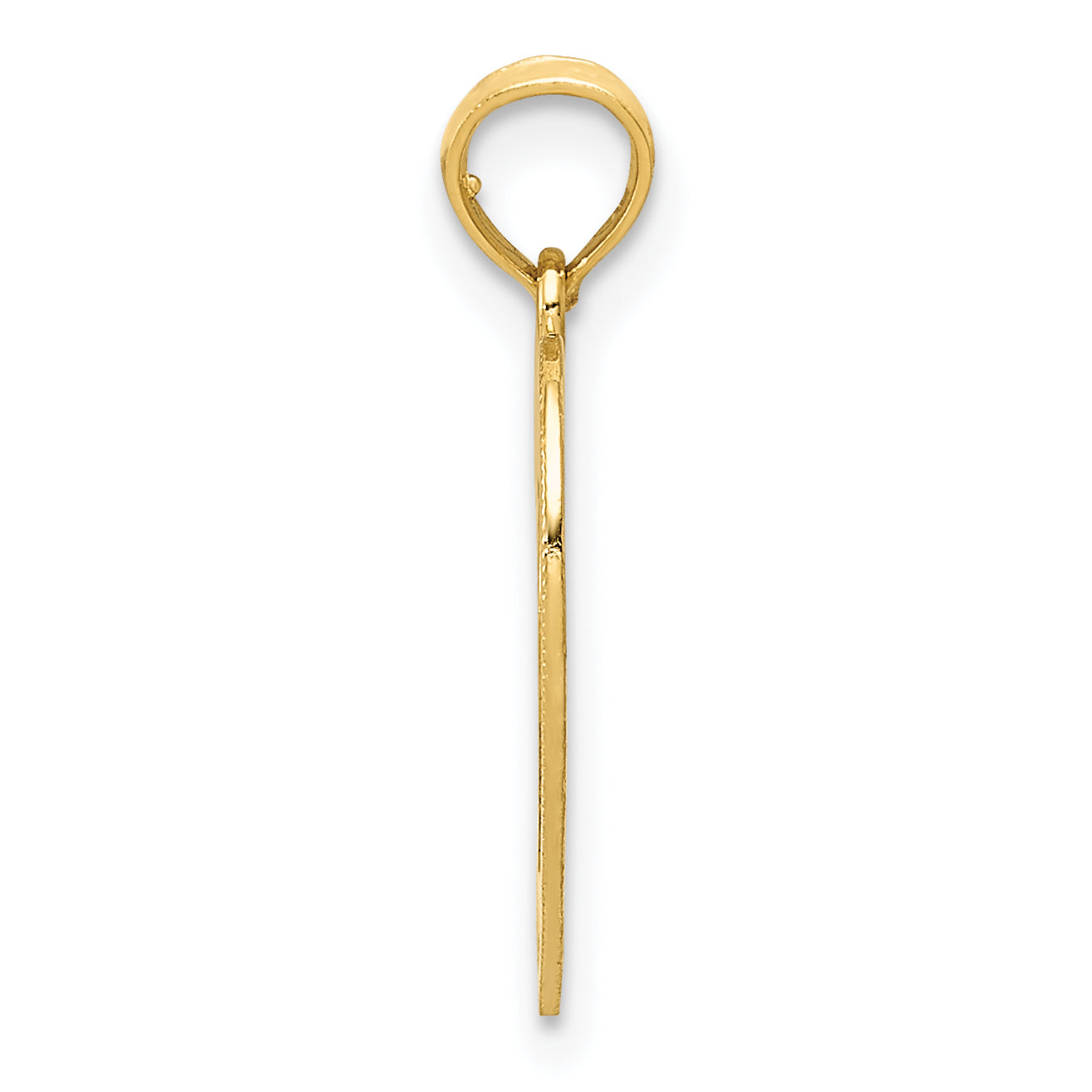 14K Gold Polished Heart Pendant with Textured Finish Elegant & Solid Design Secondary image