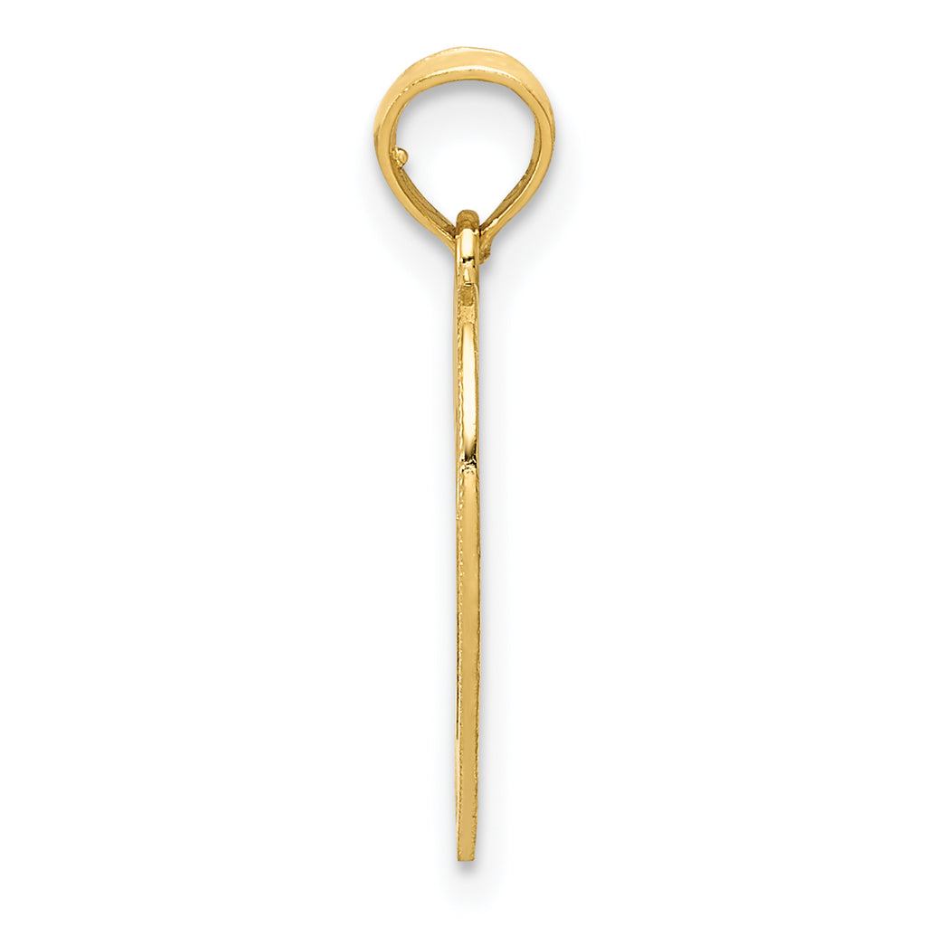 14K Gold Polished Heart Pendant with Textured Finish Elegant & Solid Design