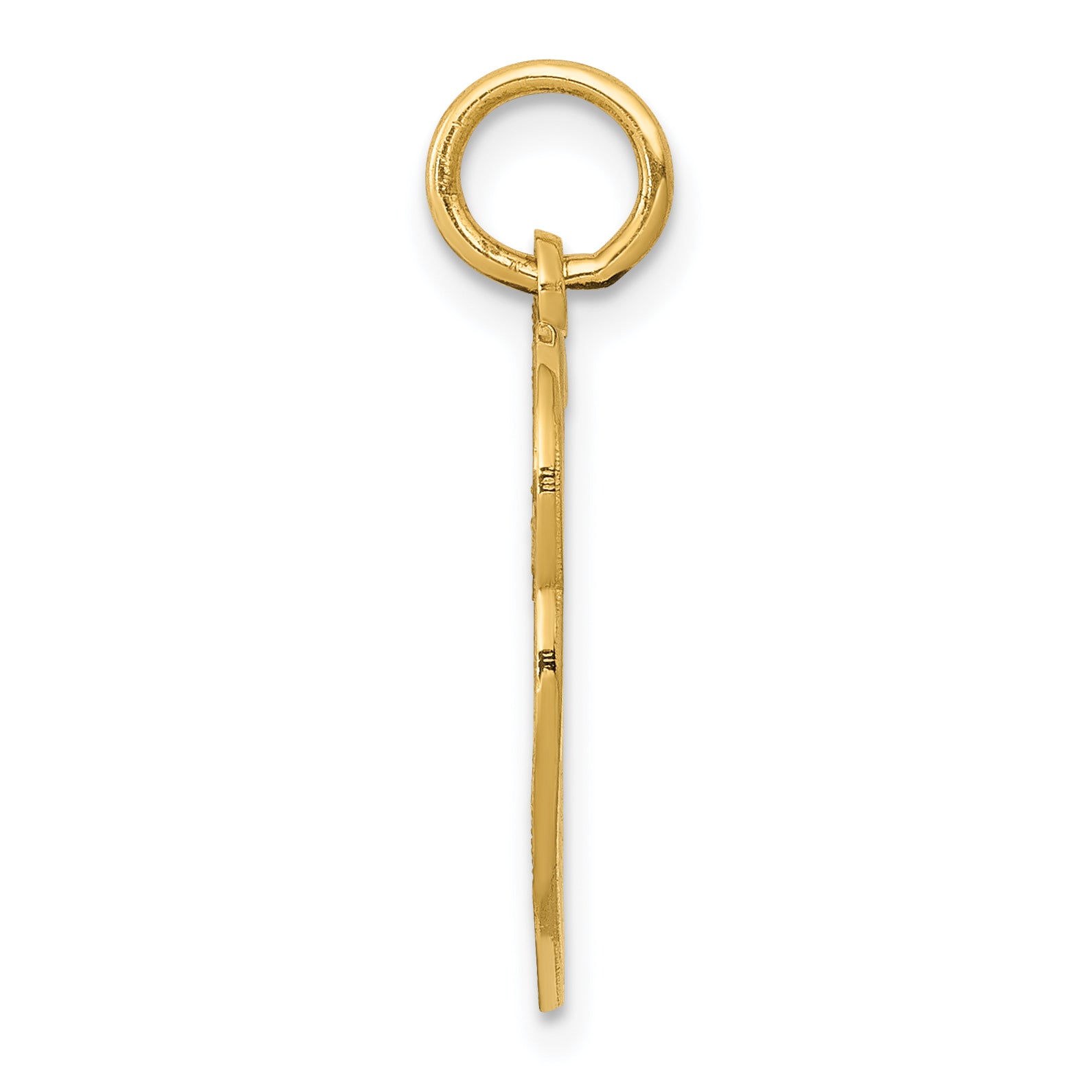 14K Gold Polished Double Heart Pendant with Elegant Flat Back Design