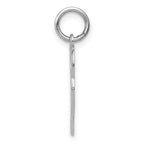 14K White Gold Double Heart Charm with Polished Rhodium Finish