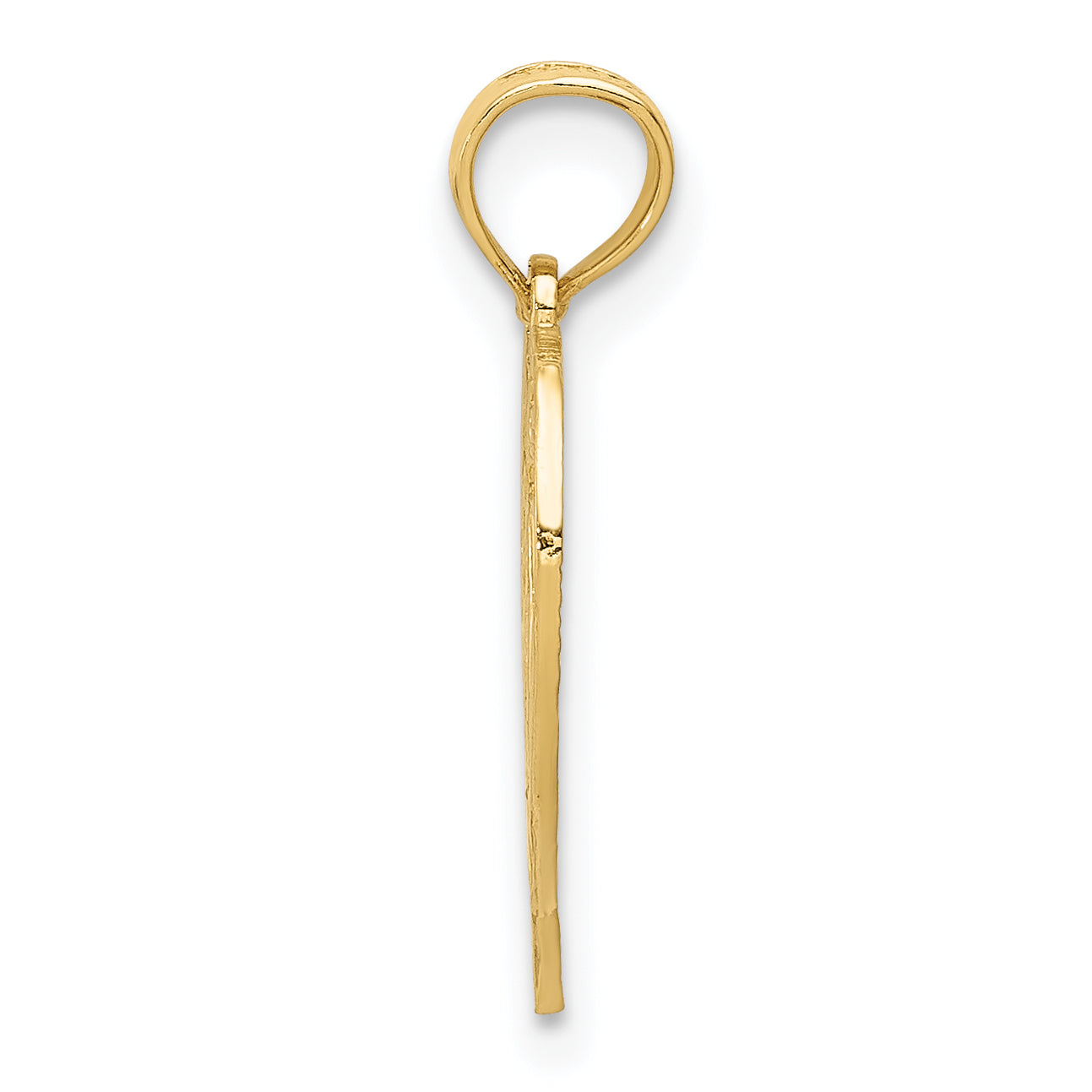 14K Gold Polished Heart Pendant with Textured Design by Sophia Jewelers Secondary image