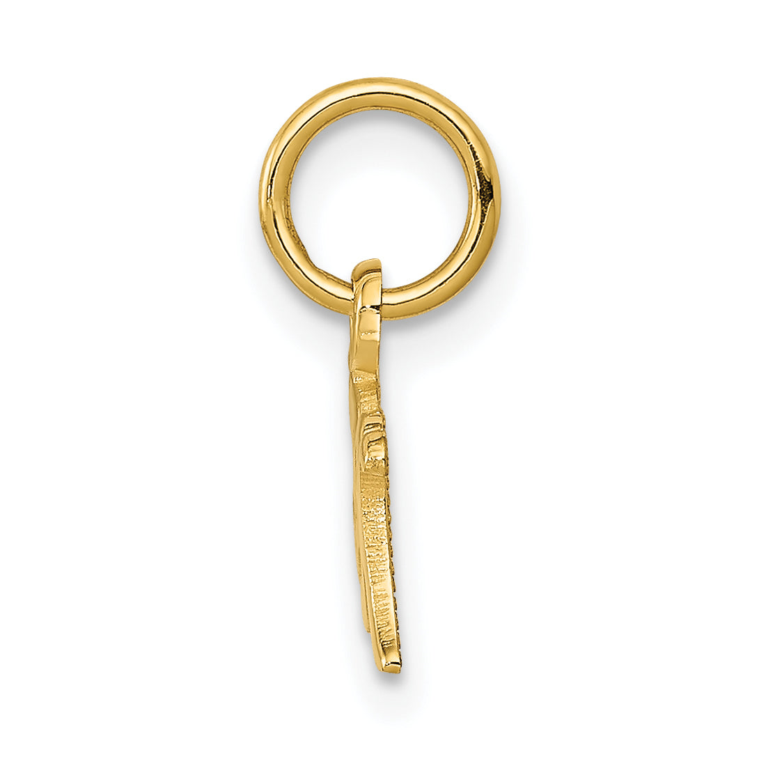 14K Gold MOM Charm with Polished Finish  Elegant and Solid Design